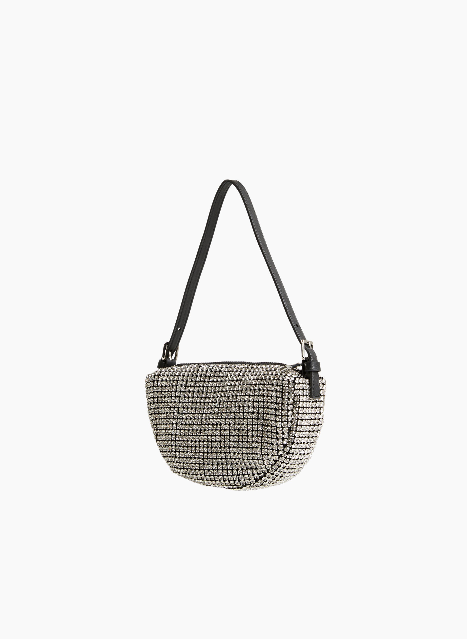 Elegant Crystal Embellished Half Moon Crossbody Bag for Women - Perfect for Evening Parties, Weddings & Special Occasions
