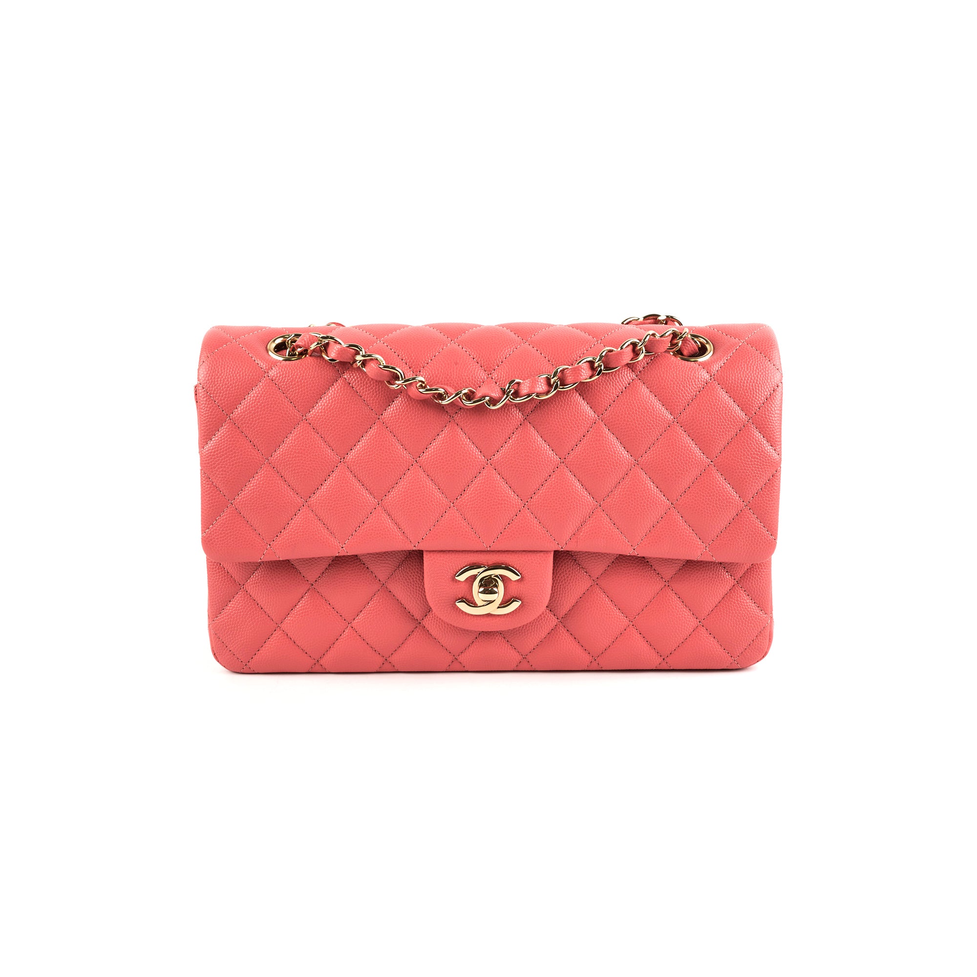 Chanel Caviar Leather Medium/Large Double Classic Flap Bag in Pink - Luxury Handbag for Women, Perfect for Parties, Weddings & Everyday Elegance