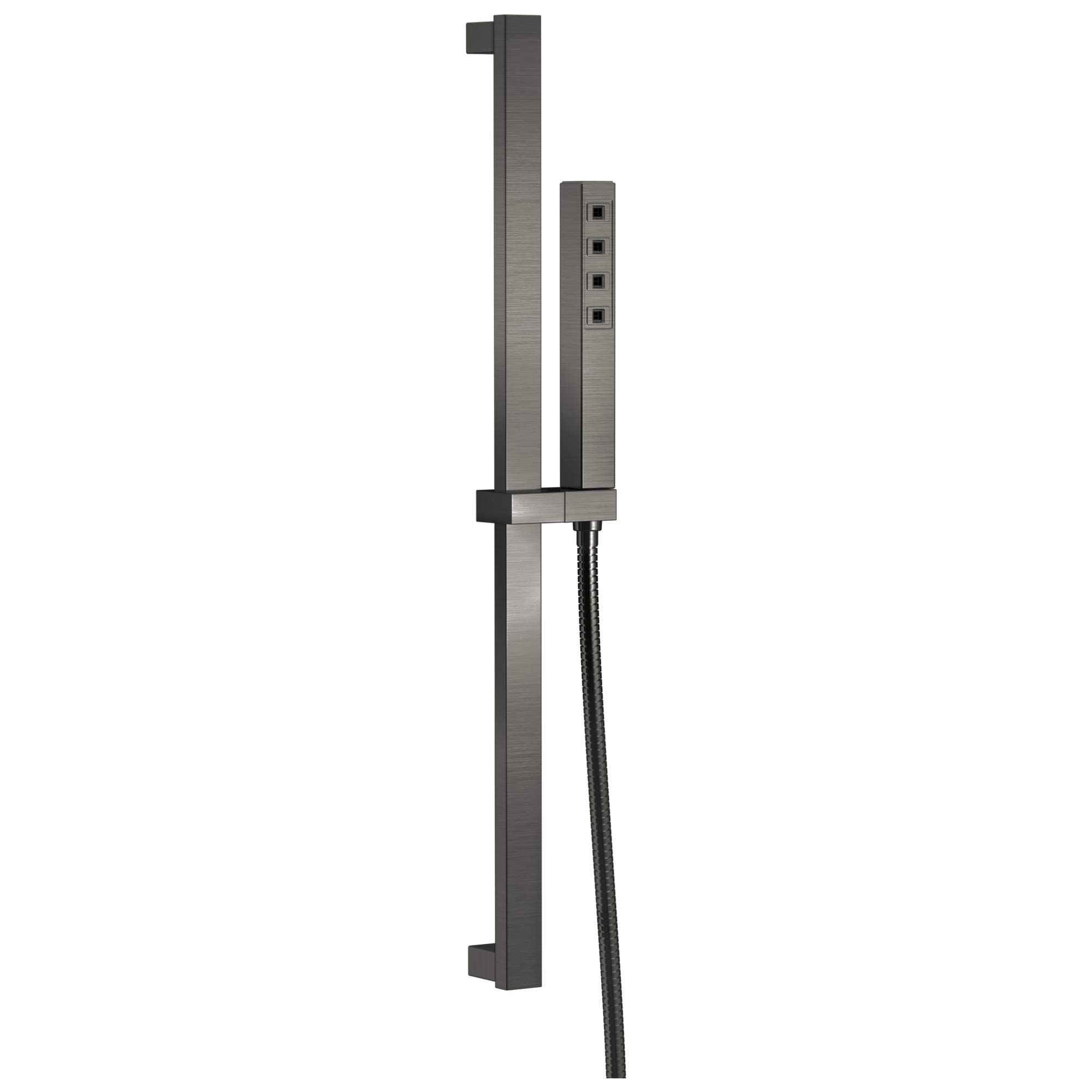 Delta Faucet H2Okinetic Slide Bar Handheld Shower Head with Hose - Black Stainless Steel 51567-KS - Adjustable Shower Spray for Bathroom, Spa-Like Experience at Home