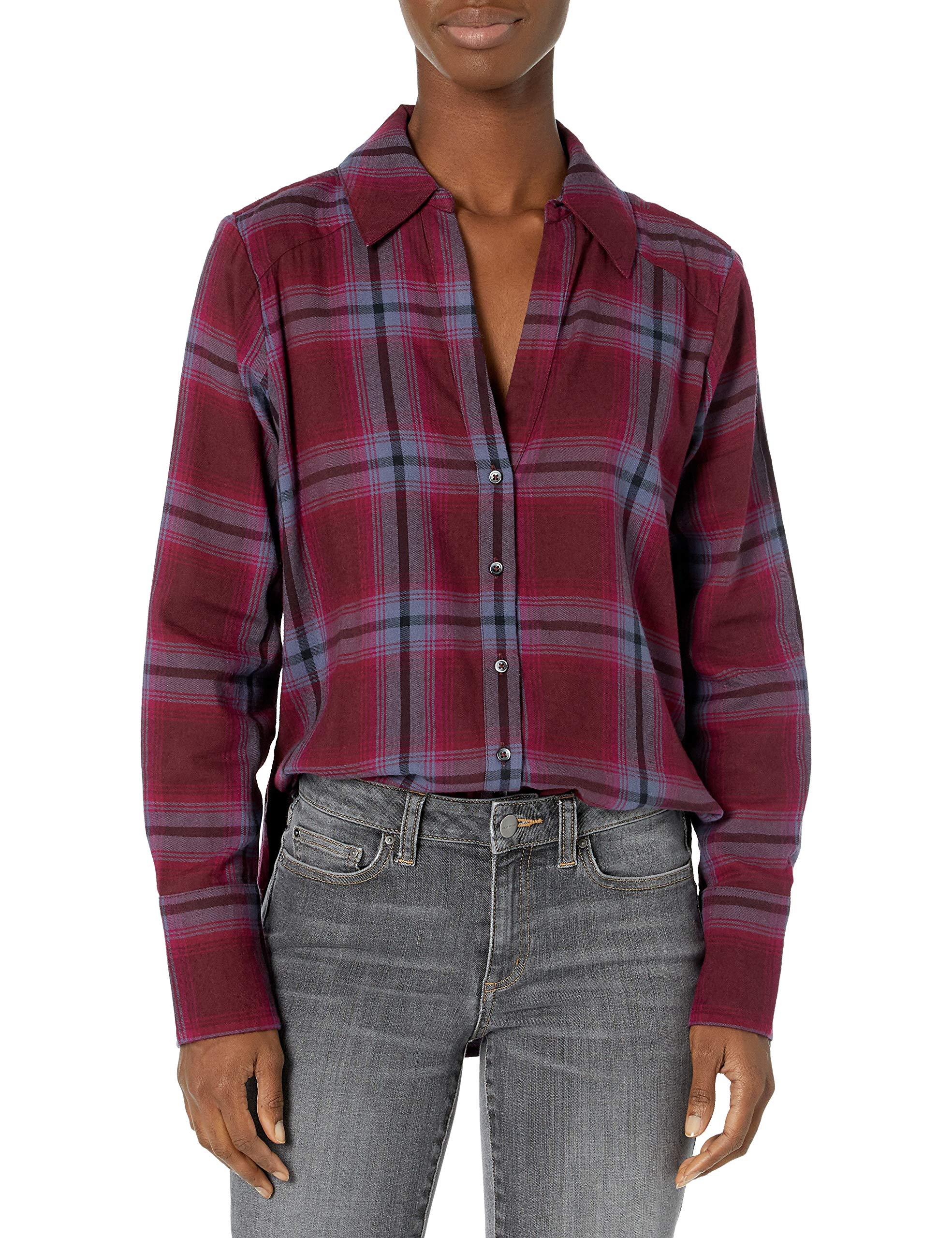 PAIGE Women's Davlyn Long Sleeve Button Down Flannel Shirt - Soft Plaid Casual Shirt for Women, Perfect for Fall & Winter Layering, Office Wear & Weekend Outfits