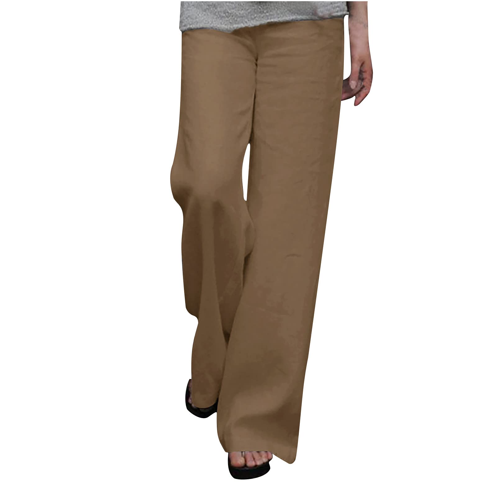 Posijego Women's Loose Fit Linen Cotton Pants - Summer & Fall Comfortable Work Pants, Casual Sweatpants for Office, Travel & Lounge Wear