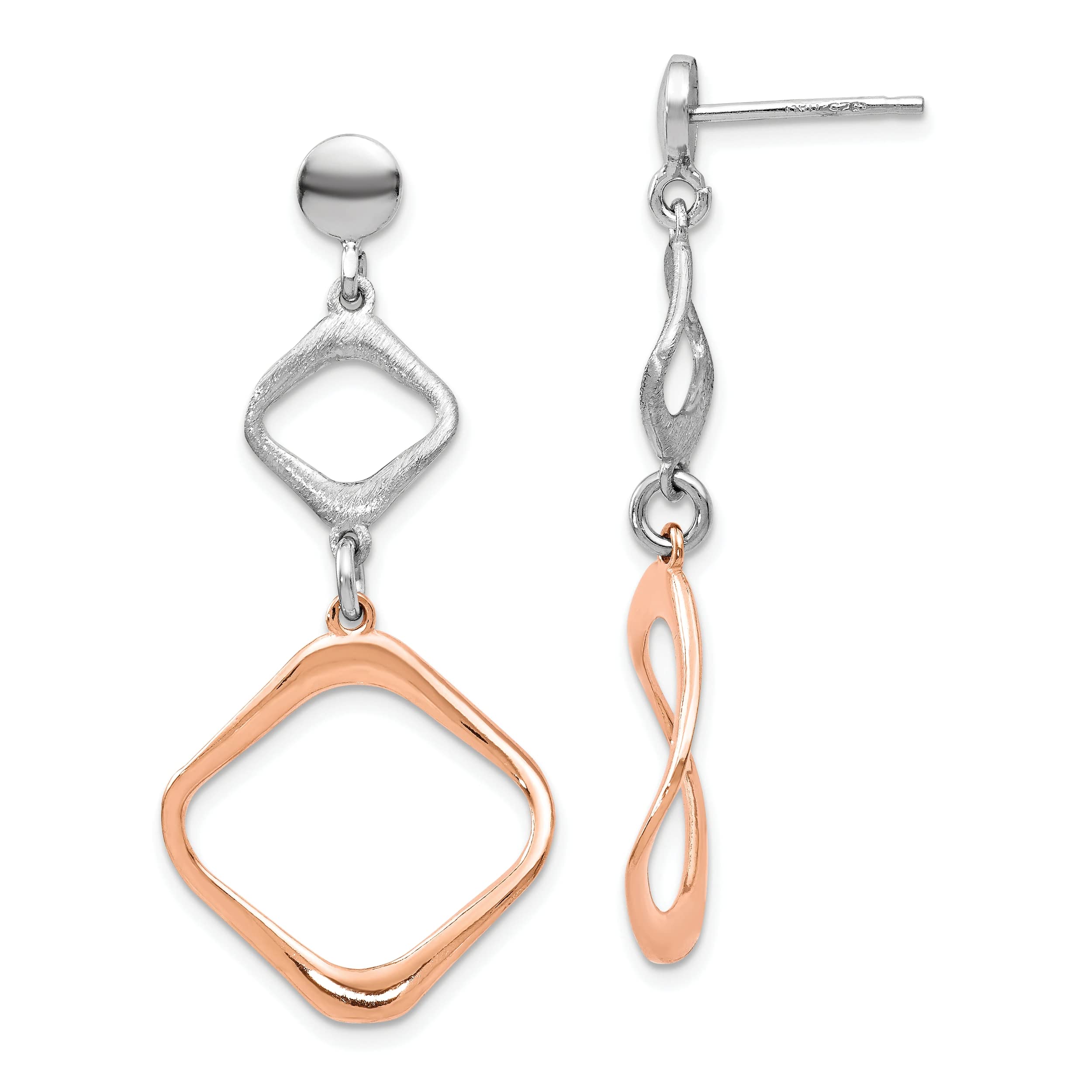 Elegant Silver Rose Gold-Plated Dangle Earrings for Women - Perfect for Parties, Weddings & Everyday Wear