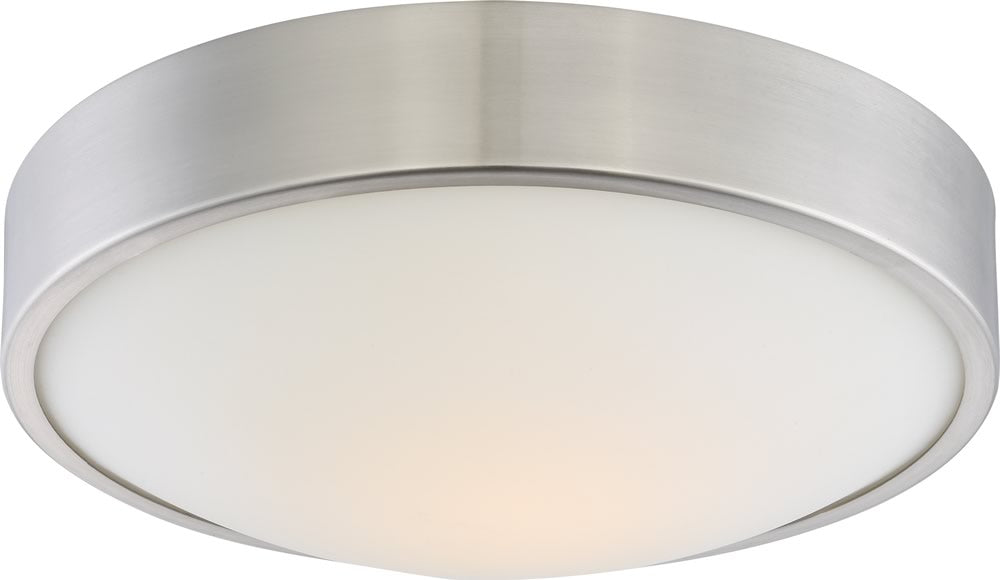 13W LED Flush Mount Ceiling Light Fixture - Brushed Nickel Finish - Energy Efficient Lighting for Bedroom, Kitchen, Hallway