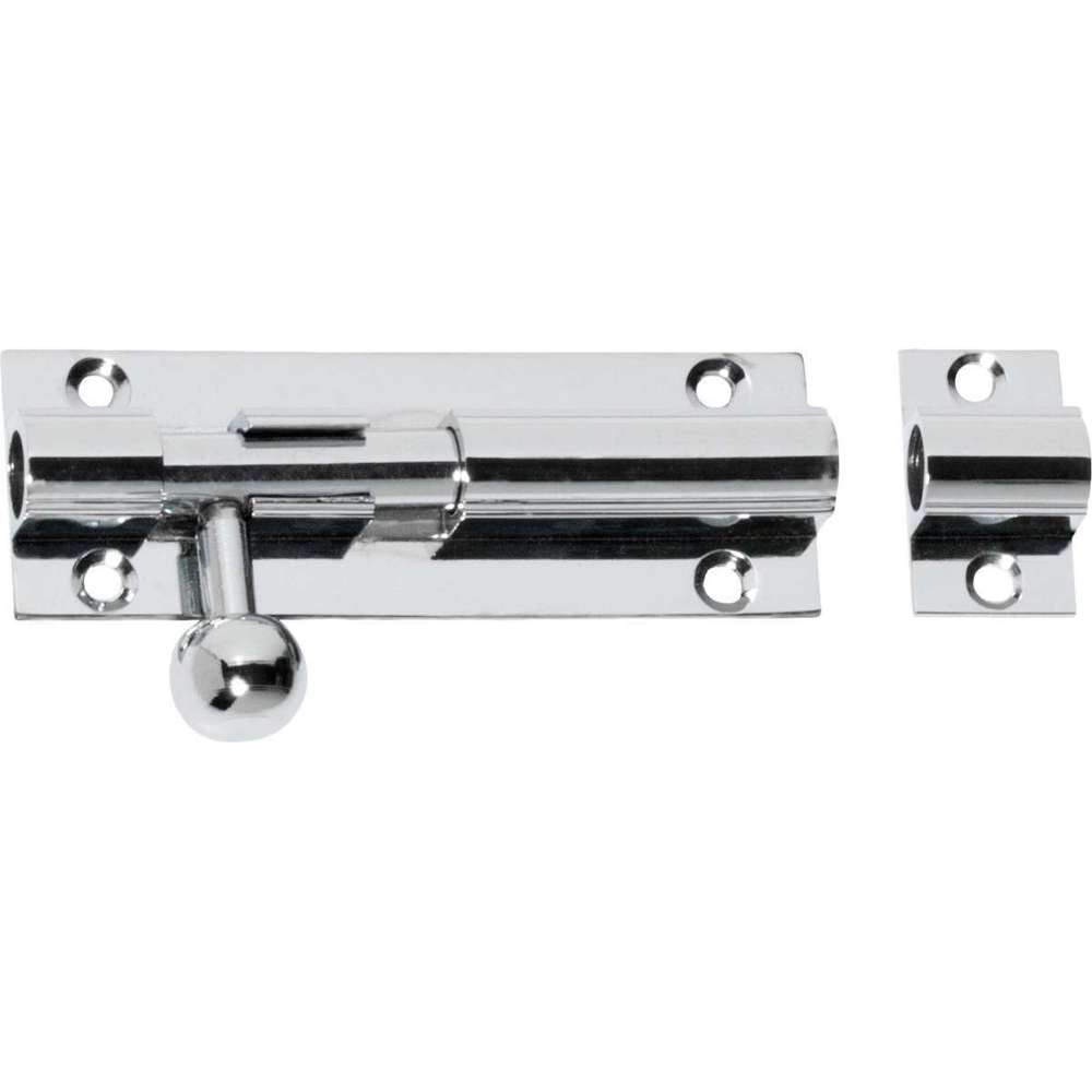 4 Pack Chrome Plated Barrel Bolts with Screws - Secure Doors, Windows, and Cabinets for Home & Office Safety