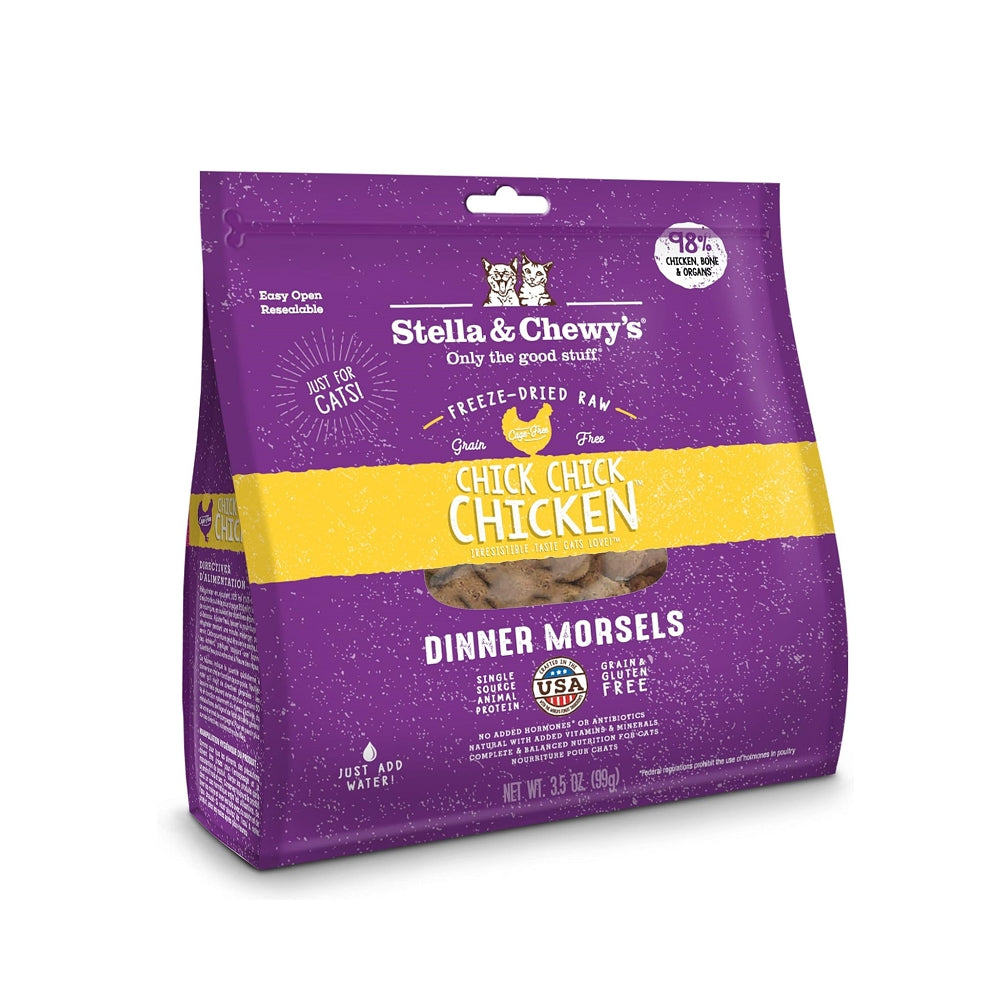 Grain-Free Freeze-Dried Chicken Dinner Morsels for Cats - High Protein Cat Food for Indoor & Outdoor Cats - Perfect for Training, Treats & Mealtime