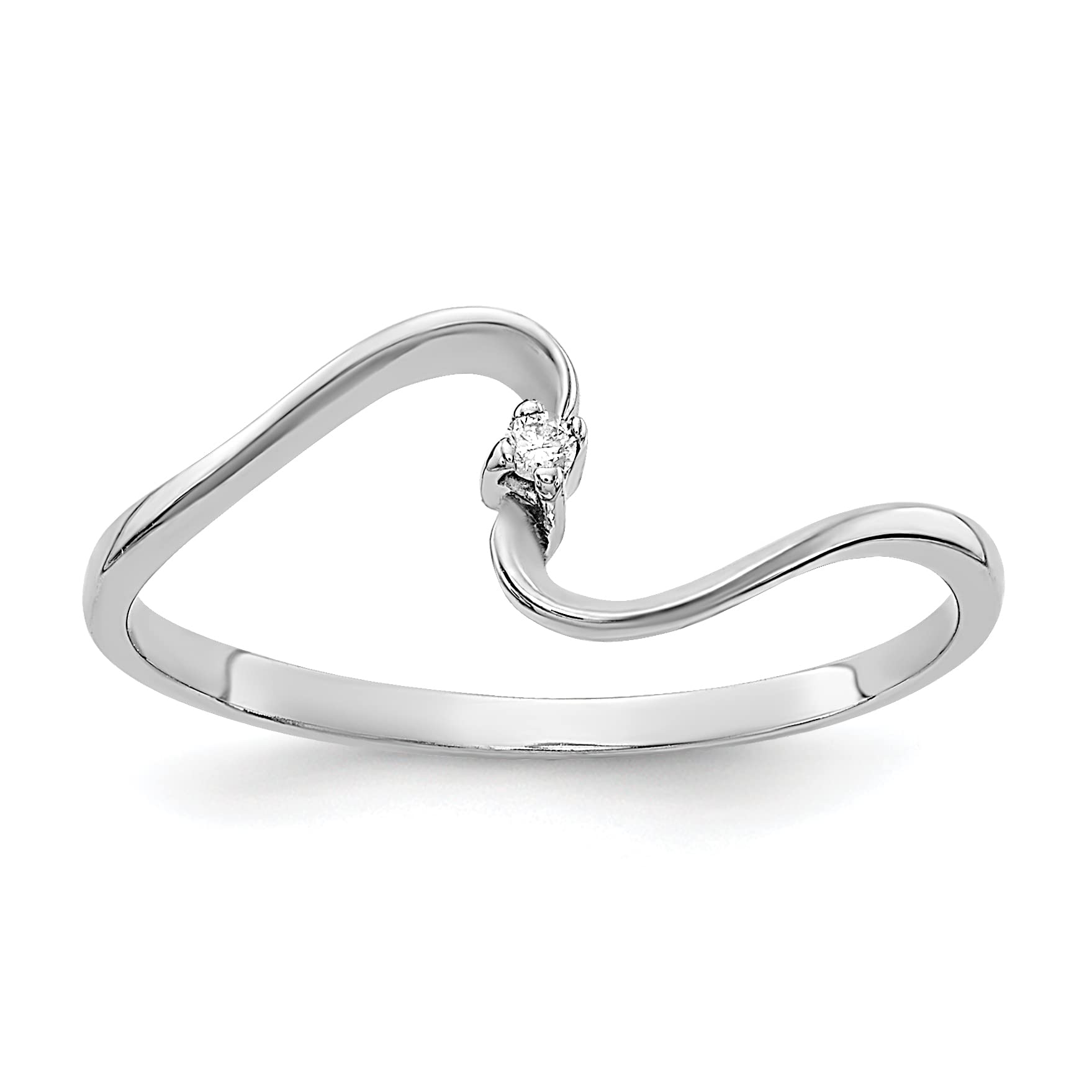 14K White Gold AA Diamond Ring for Women - Size 6.5 | Elegant Wedding Band, Anniversary Gift & Everyday Jewelry