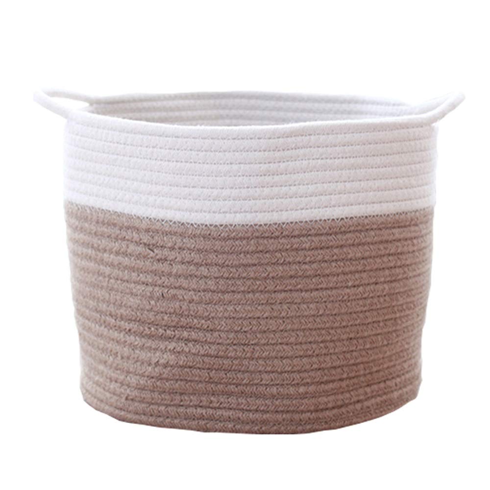 SFYSP Cotton Woven Storage Basket - Organize Books, Magazines, Cosmetics & Remote Controls - Stylish Desktop & Home Decor (Style 2) - Perfect for Bedroom, Office & Living Room Organization