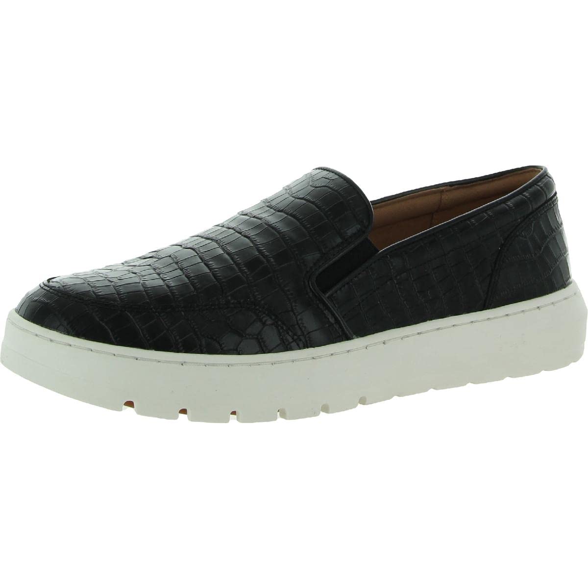 Vionic Women's Abyss Dinora Platform Slip-on Sneakers - Supportive Leather Casual Shoes with Orthotic Arch Support & Three-Zone Comfort (Medium Fit) | Perfect for Walking, Work & Everyday Comfort