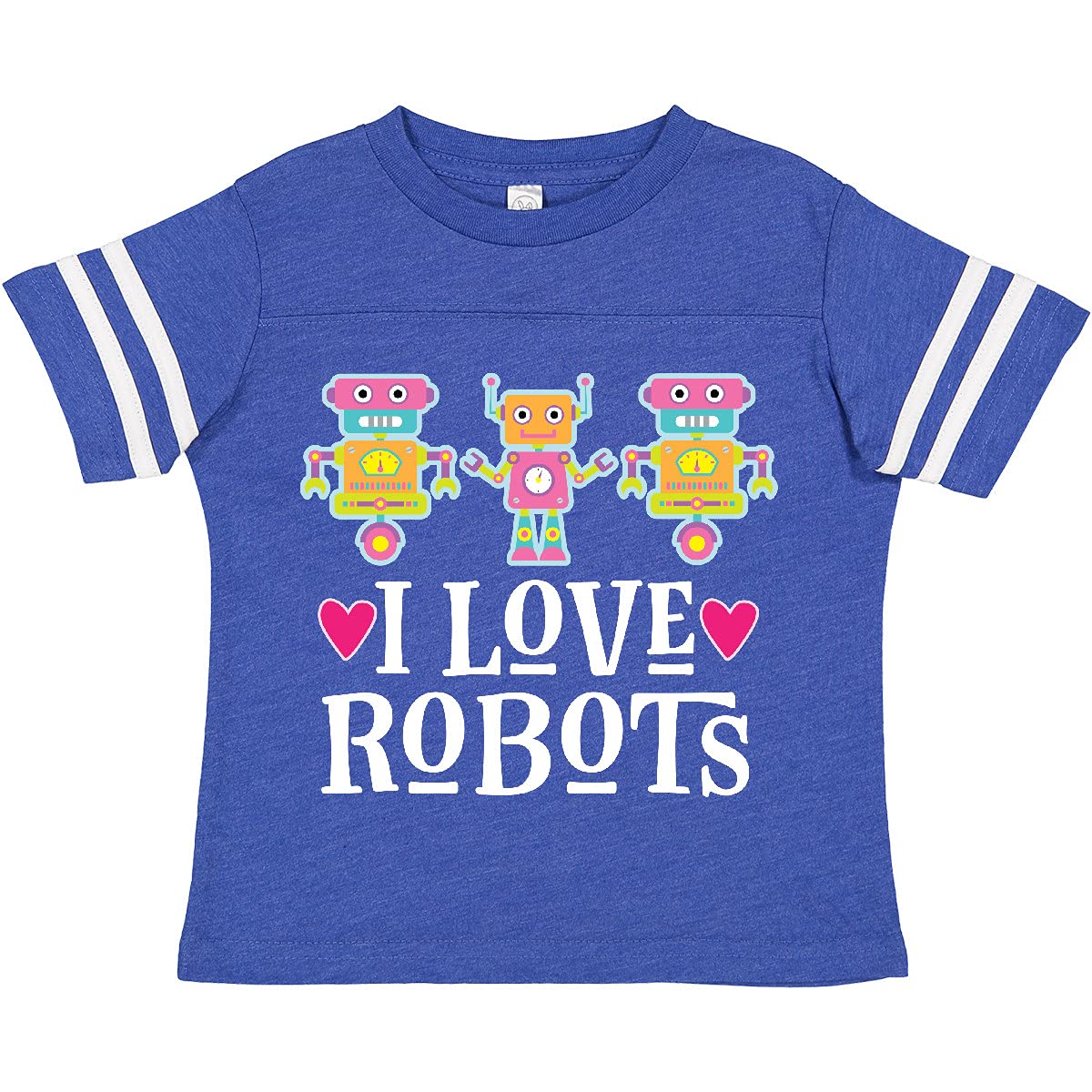 Inktastic Robotics I Love Robots Graphic Toddler T-Shirt - Cute Robot Design for Kids, Boys & Girls - Perfect for STEM Events, Birthday Gifts & Everyday Play