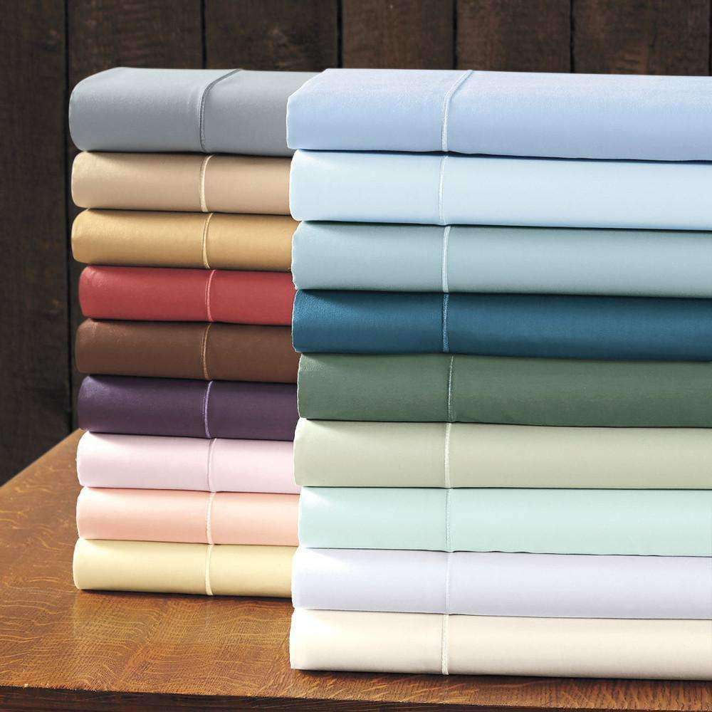 Premium Camellia 400 Thread Count 100% Cotton Sateen Flat Sheet - Queen Size, Ultra Soft & Breathable for Luxury Bedding Comfort