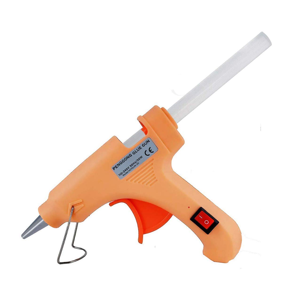 20W Hot Melt Glue Gun with ON/OFF Switch & LED Indicator - 7mm Nozzle, Includes 10 Transparent Glue Sticks - Perfect for DIY Crafts, Home Repairs, and School Projects