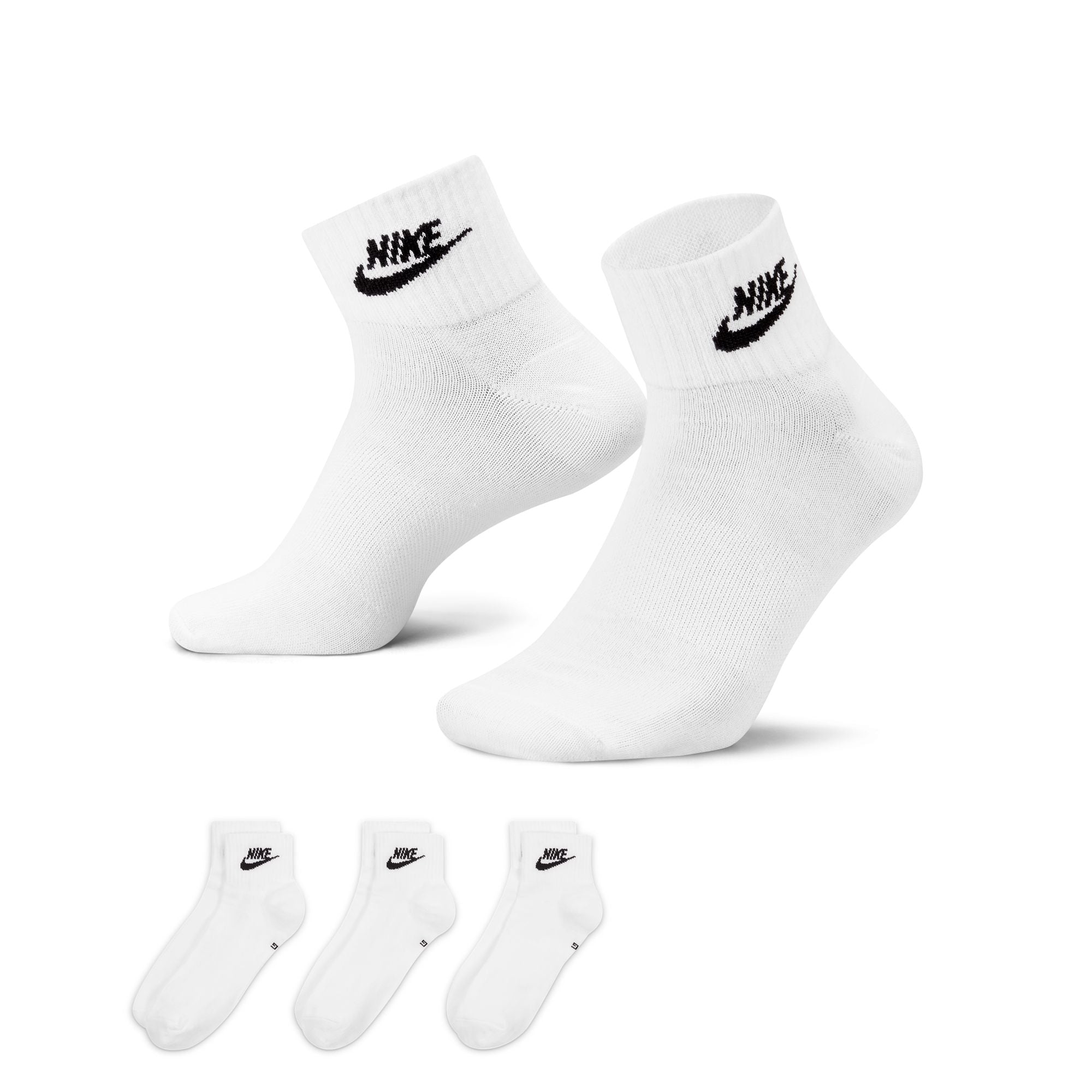 Nike Everyday Essential Ankle Socks 3-Pack for Men & Women - Comfortable Athletic Socks for Running, Gym, Workout & Daily Wear