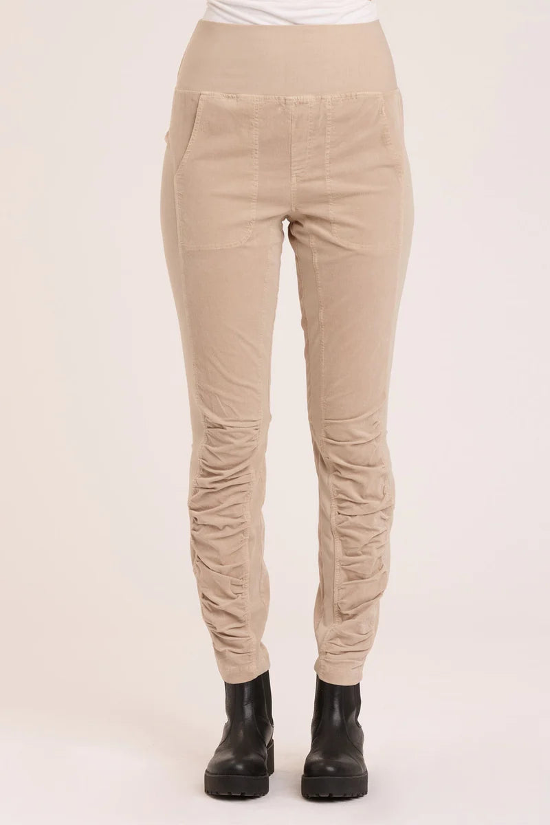 Cord Penny Legging Sand - Women's Stretch Corduroy Pants for Casual Wear & Fall Fashion | Perfect for Office, Lounge & Outdoor Activities
