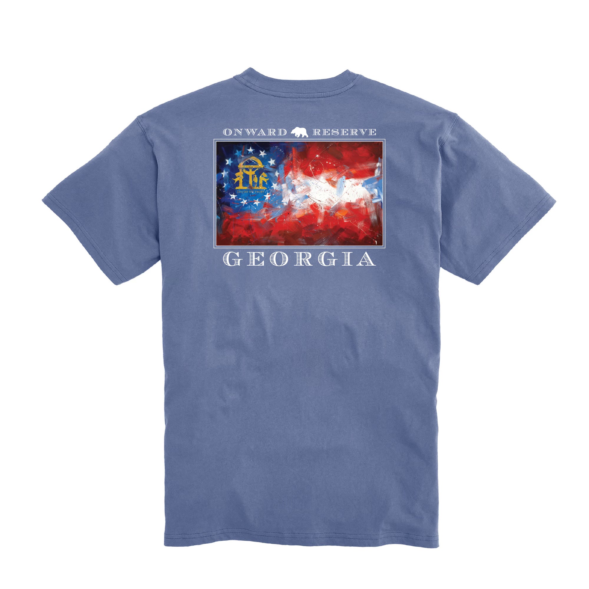 Georgia State Flag Short Sleeve T-Shirt - Comfortable Cotton Apparel for Patriotic Americans | Perfect for July 4th, State Pride Events & Casual Wear