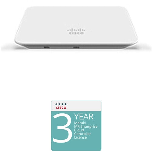 Cisco Meraki MR20 Wireless Access Point with 3-Year Enterprise License - High-Speed WiFi for Offices, Hotels & Smart Homes | Cloud-Managed Network Solution