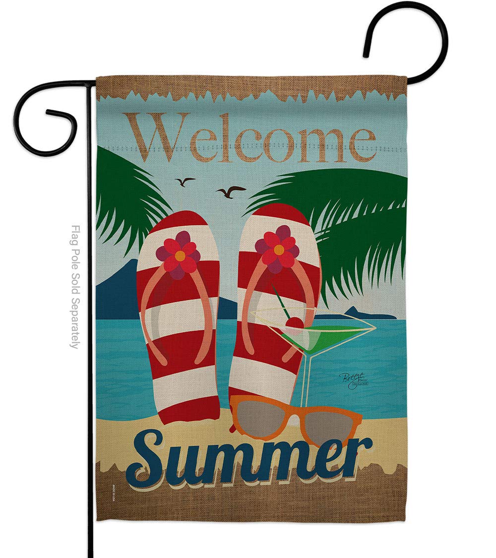 Breeze Decor Summer Fun Vertical Garden Flag - 13x18.5in for Outdoor Decor
