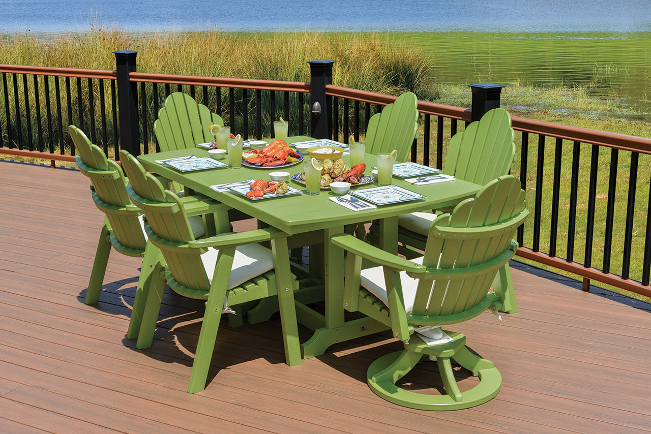 Berlin Gardens 44 x 72 Inch Classic Rectangular Outdoor Dining Table Set - Perfect for Patio, Garden, and Backyard Gatherings