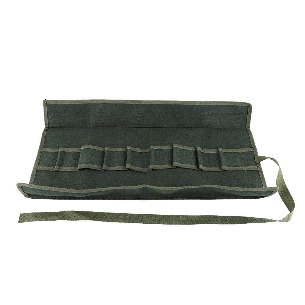 Durable Canvas Tool Roll Up Bag for Gardening - Green Tool Organizer for Indoor & Outdoor Plant Care - Perfect for Gardeners, DIY Enthusiasts, and Home Maintenance