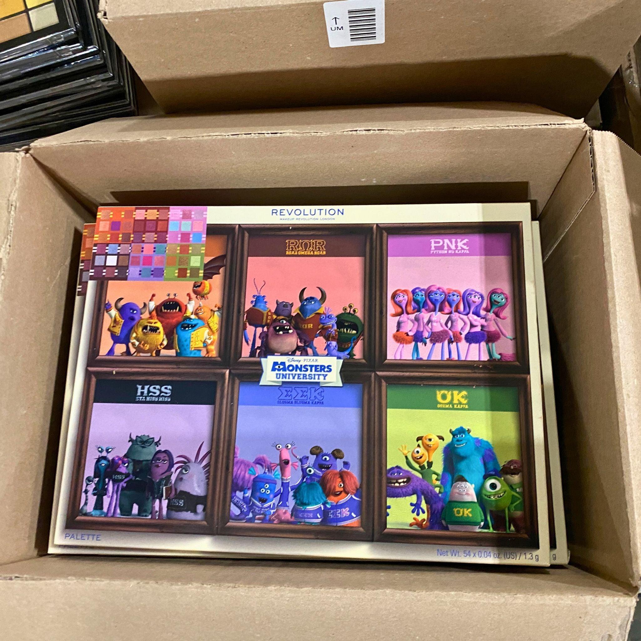 Revolution Makeup Disney Pixar Monsters University Eyeshadow Palette - 54 Shades (24-Piece Set) | Perfect for Halloween, Cosplay & Themed Parties