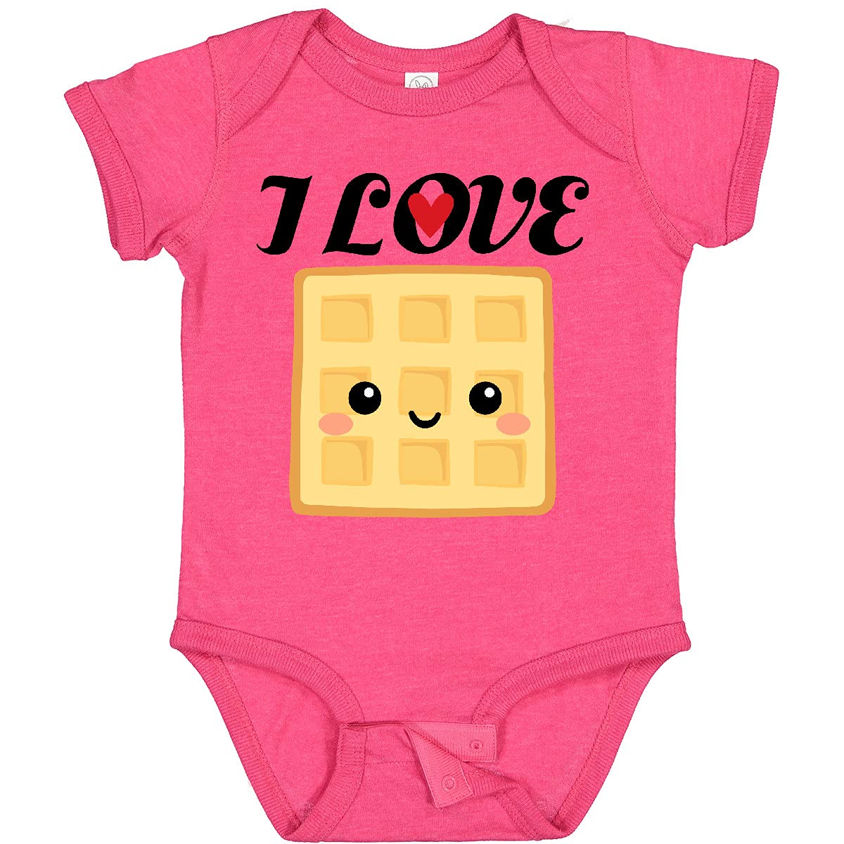 Inktastic Waffle Lover I Love Waffles Baby Bodysuit - Cute & Comfortable Infant Outfit for Breakfast Lovers, Family Gatherings & Photo Shoots