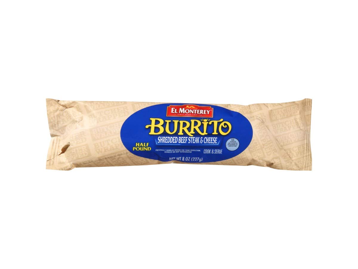 Ruiz El Monterey Shredded Beef Steak & Cheese Burrito - 8oz (12 Pack) | Authentic Mexican Frozen Burritos for Quick Meals, Lunches & Snacks