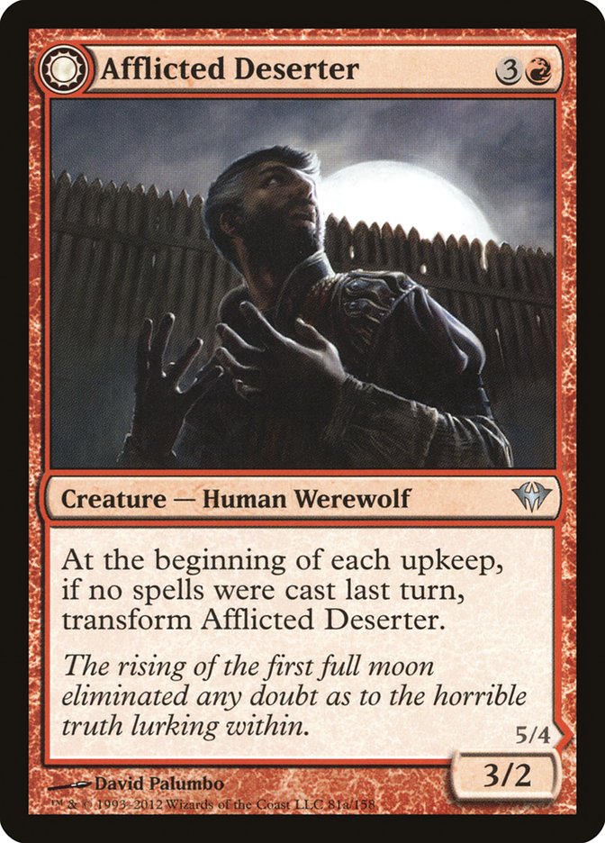 Afflicted Deserter Werewolf Ransacker MTG Card - Dark Ascension Magic: The Gathering - Perfect for Commander, Modern & Casual Play