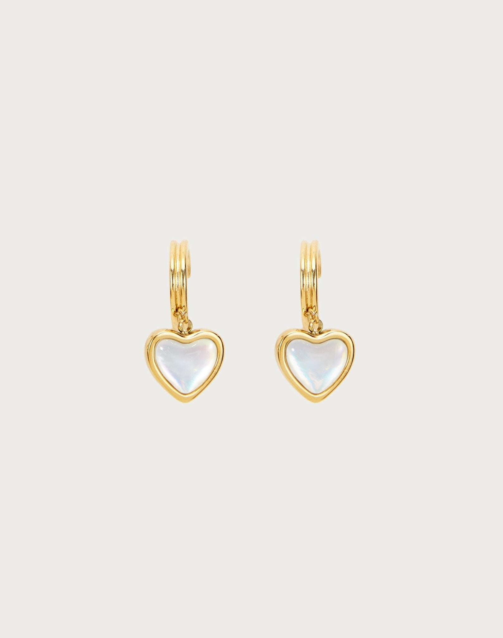 Pearlescent Heart Earrings for Women - Elegant Shimmering Dangle Earrings for Valentine's Day, Anniversary, Wedding, or Romantic Date Night