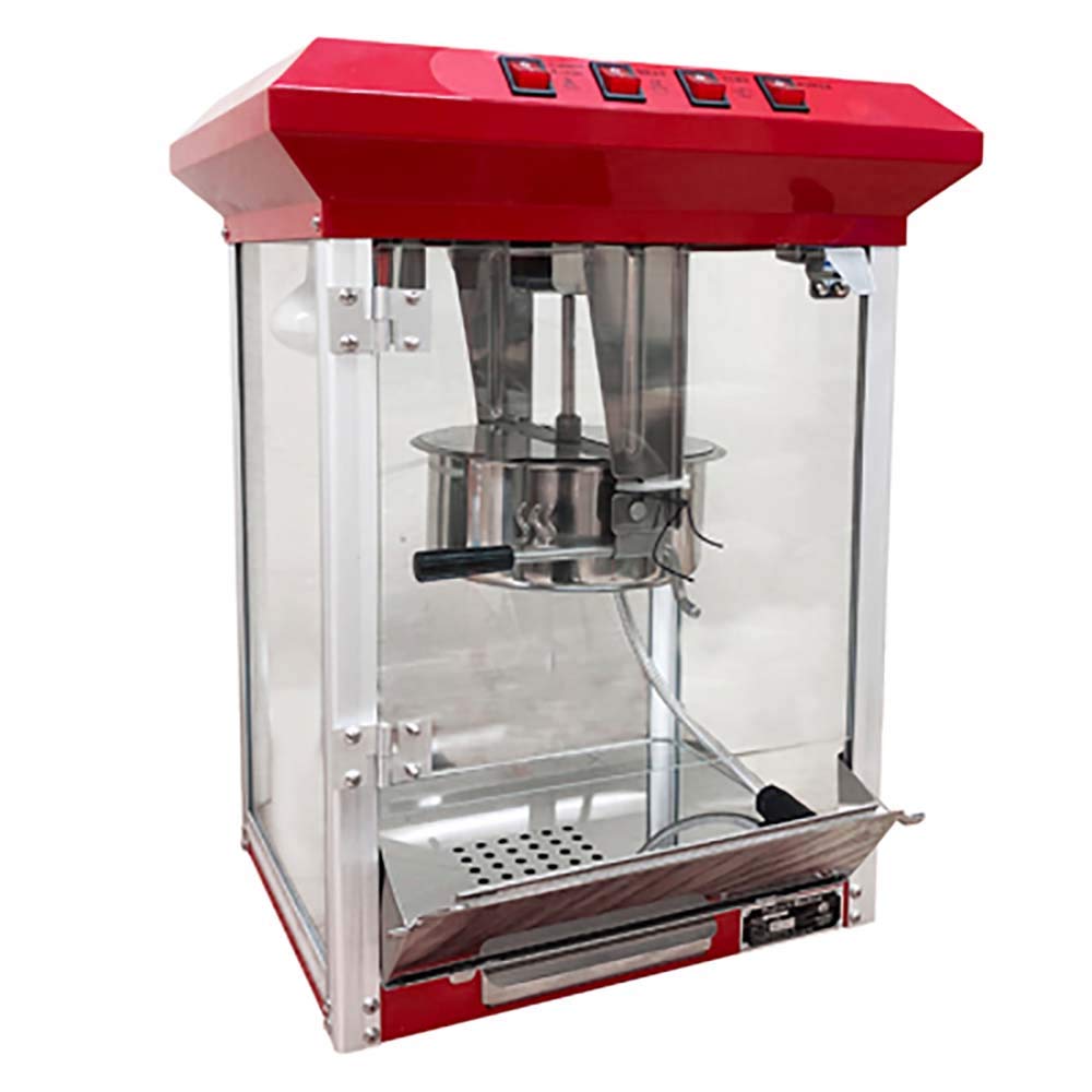 Adcraft PCM-8 23-Inch Commercial Popcorn Machine with Stainless Steel Kettle - 120V Electric Popcorn Popper for Movie Theaters, Carnivals, and Home Theater Snacks