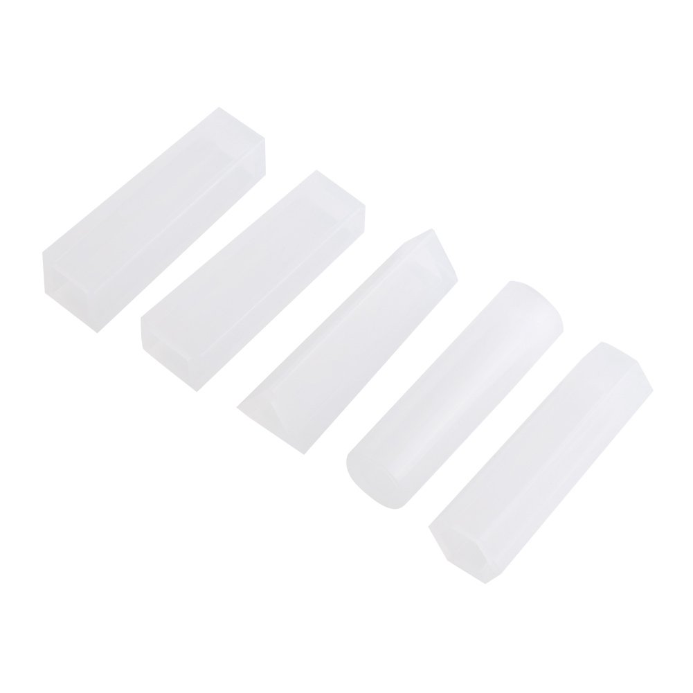 Pssopp Non-Stick Silicone Resin Molds Set - 5Pcs Transparent Jewelry Casting Molds (Cuboid, Cylinder, Triangle) for DIY Resin Art, Epoxy Jewelry Making - Perfect for Home Crafts, Gift Making & Resin Decor Projects