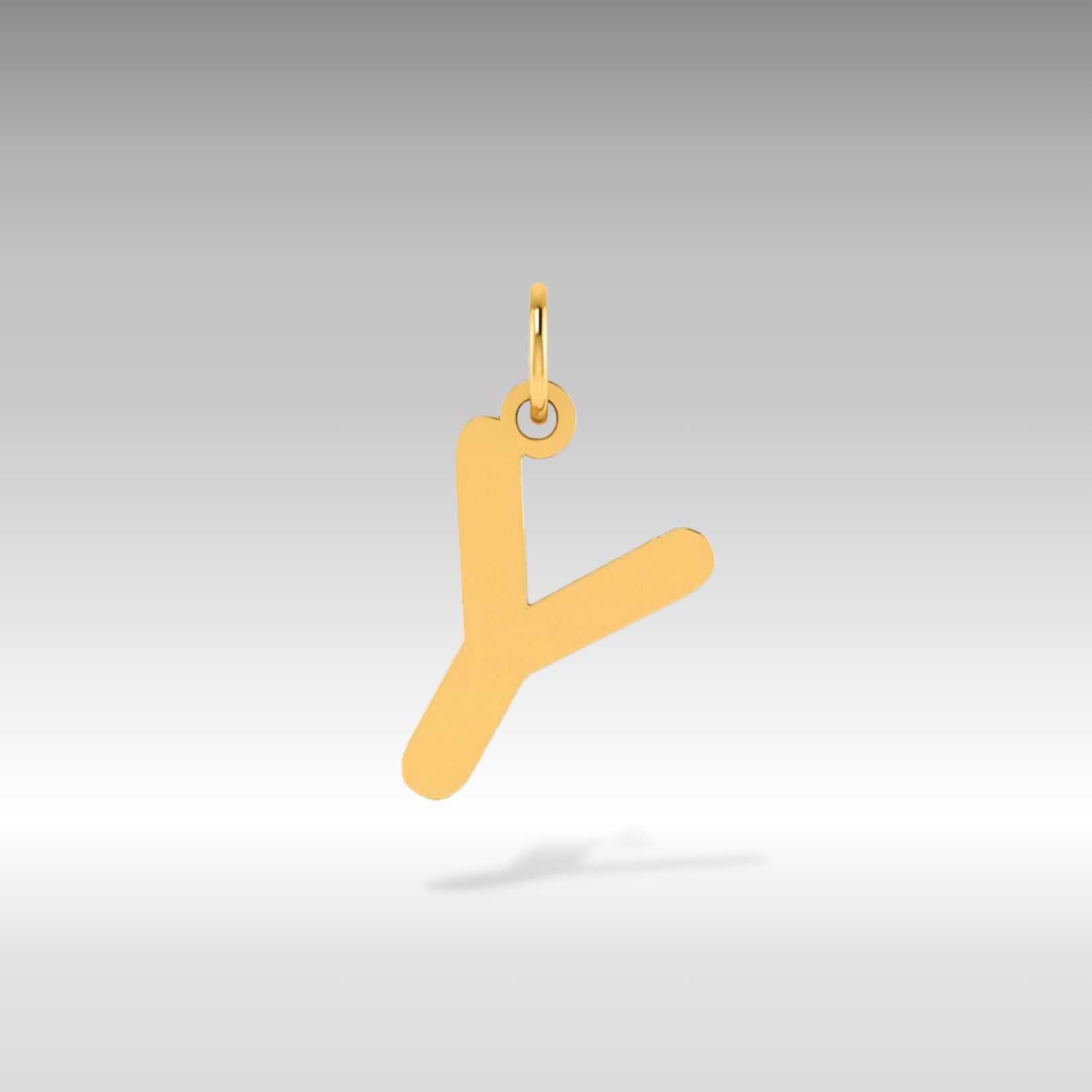 Gold Polished Letter 'Y' Initial Charm Pendant - Model YC1441 | Personalized Jewelry Gift for Women, Men, Teens | Perfect for Necklaces, Bracelets, Keychains & More