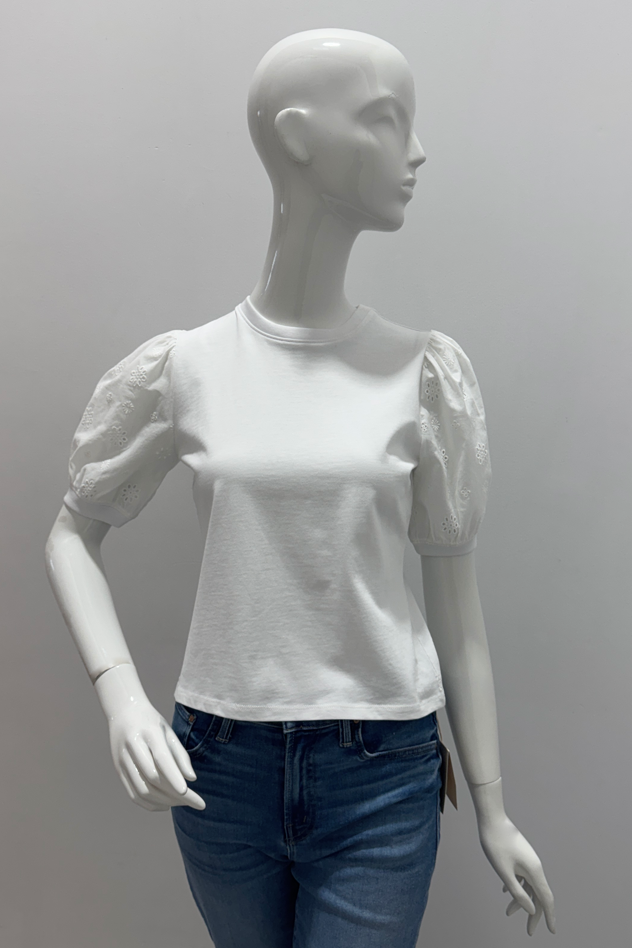 Stylish Frame Lace Sleeve Frankie Tee - Women's Fashion Top for Casual Wear & Date Nights