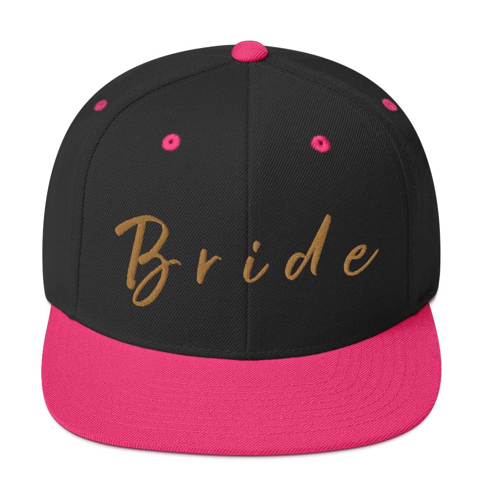 Bride Embroidered Snapback Hat - Bachelorette Party & Wedding Accessory for Bride-to-Be, Perfect Bridal Shower Gift (Great for Wedding Day Photos & Bachelorette Celebrations)