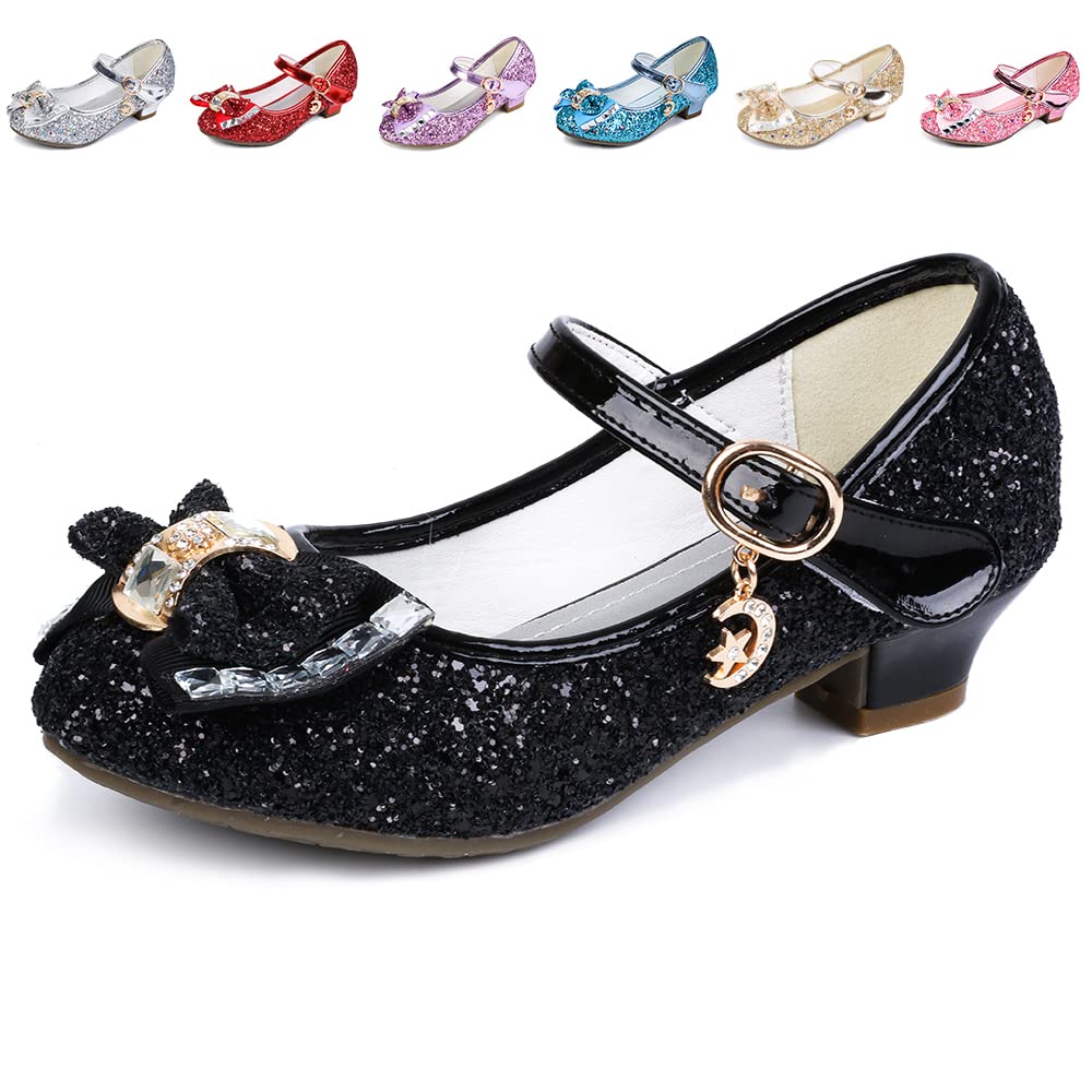 Amtidy Girls Glitter Mary Jane Dress Shoes - Princess Heels for Weddings, Parties & Bridesmaids | Perfect for Special Occasions, Pageants & Formal Events