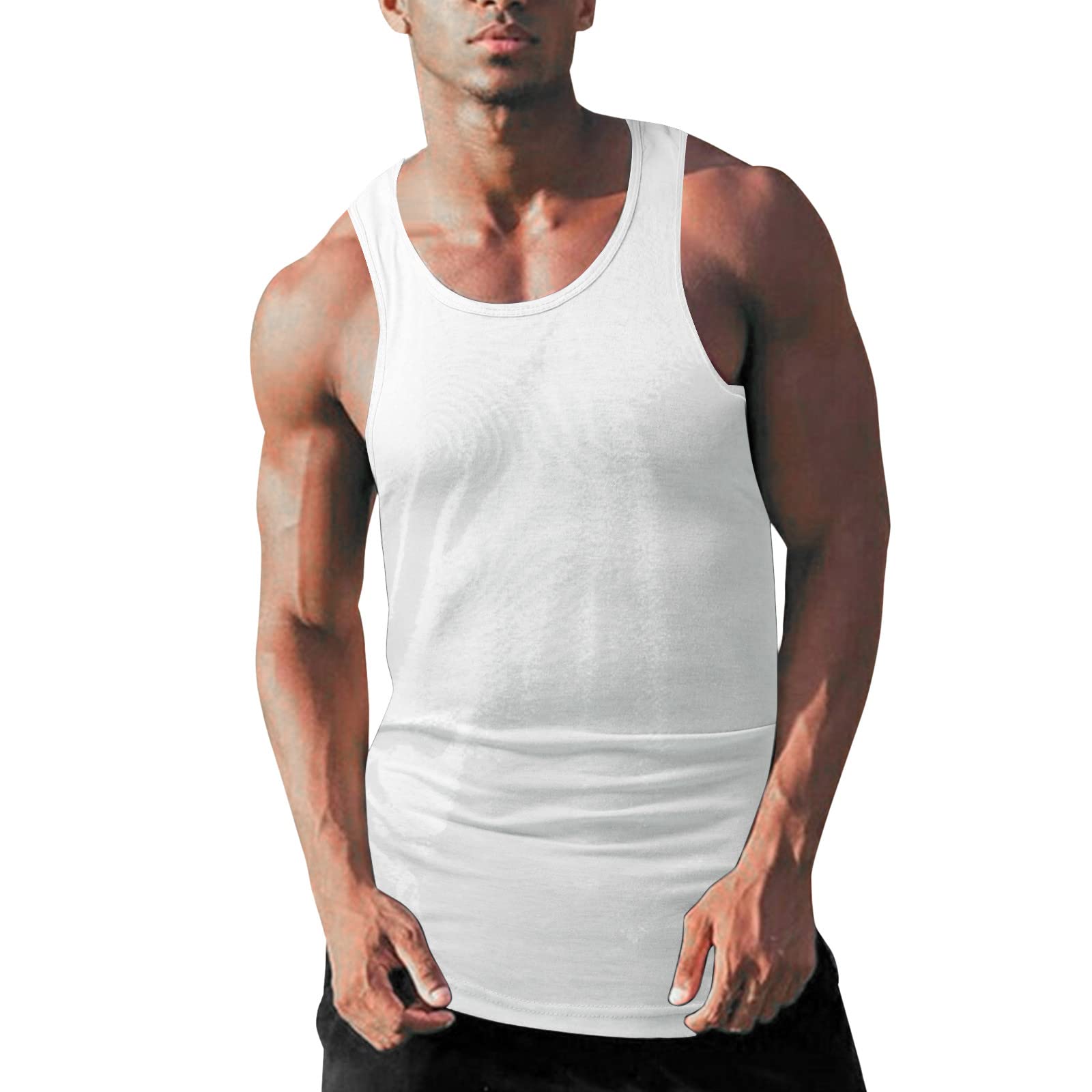 Men's Sleeveless Cotton Linen Tank Top - Deep V Neck Casual Muscle Shirt for Summer, Beach, Gym & Workout | Breathable & Comfortable Activewear for Outdoor Sports & Daily Wear