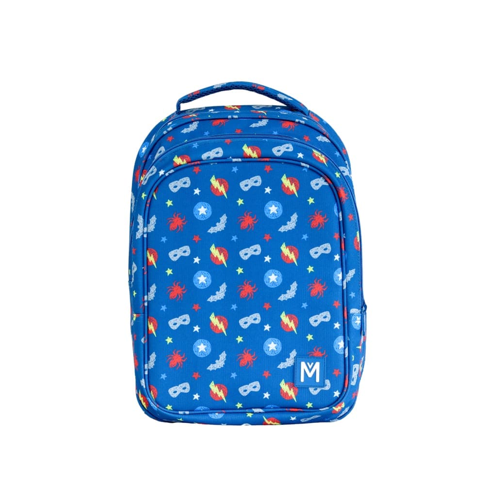 Montii Co Junior Backpack for Kids - Superhero Design School Backpack for Boys & Girls - Lightweight Durable Bookbag for School, Travel & Daily Use