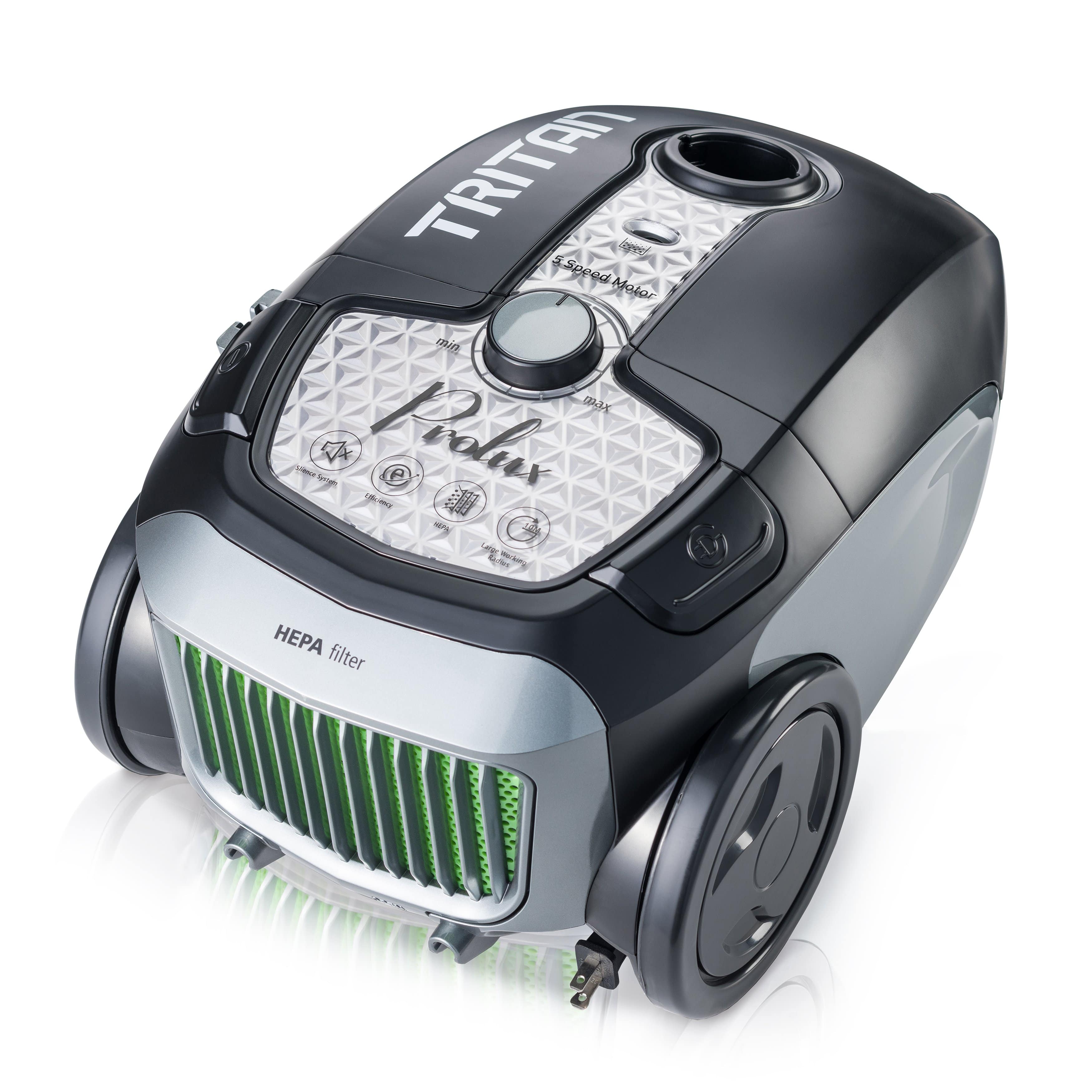 Prolux Tritan Canister Vacuum Cleaner with Sealed HEPA Filtration, 12 Amp Powerful Motor - Ideal for Pet Hair, Allergies & Hard Floor Cleaning in Homes & Offices