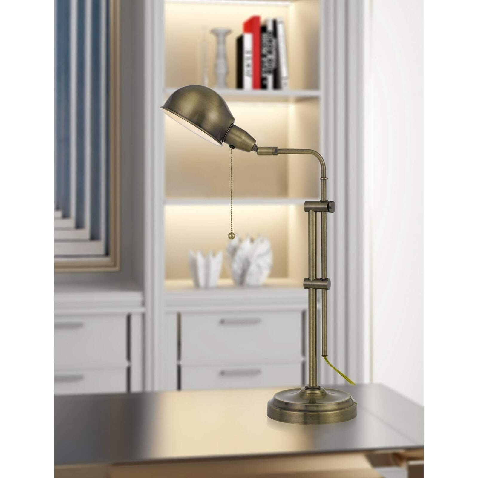 UKN Pharmacy Desk Lamp in Antique Brass - Modern Contemporary LED Task Light for Reading, Studying & Office Work - Perfect for Home, Office and Dorm Room