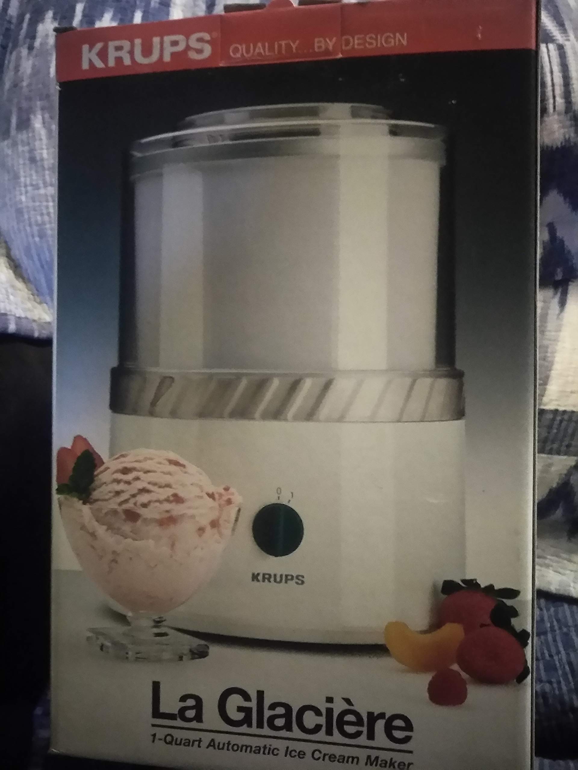 Krups La Glaciere 1-Quart Automatic Ice Cream Maker Machine - Homemade Frozen Yogurt, Gelato & Sorbet Maker for Parties, Desserts & Family Treats