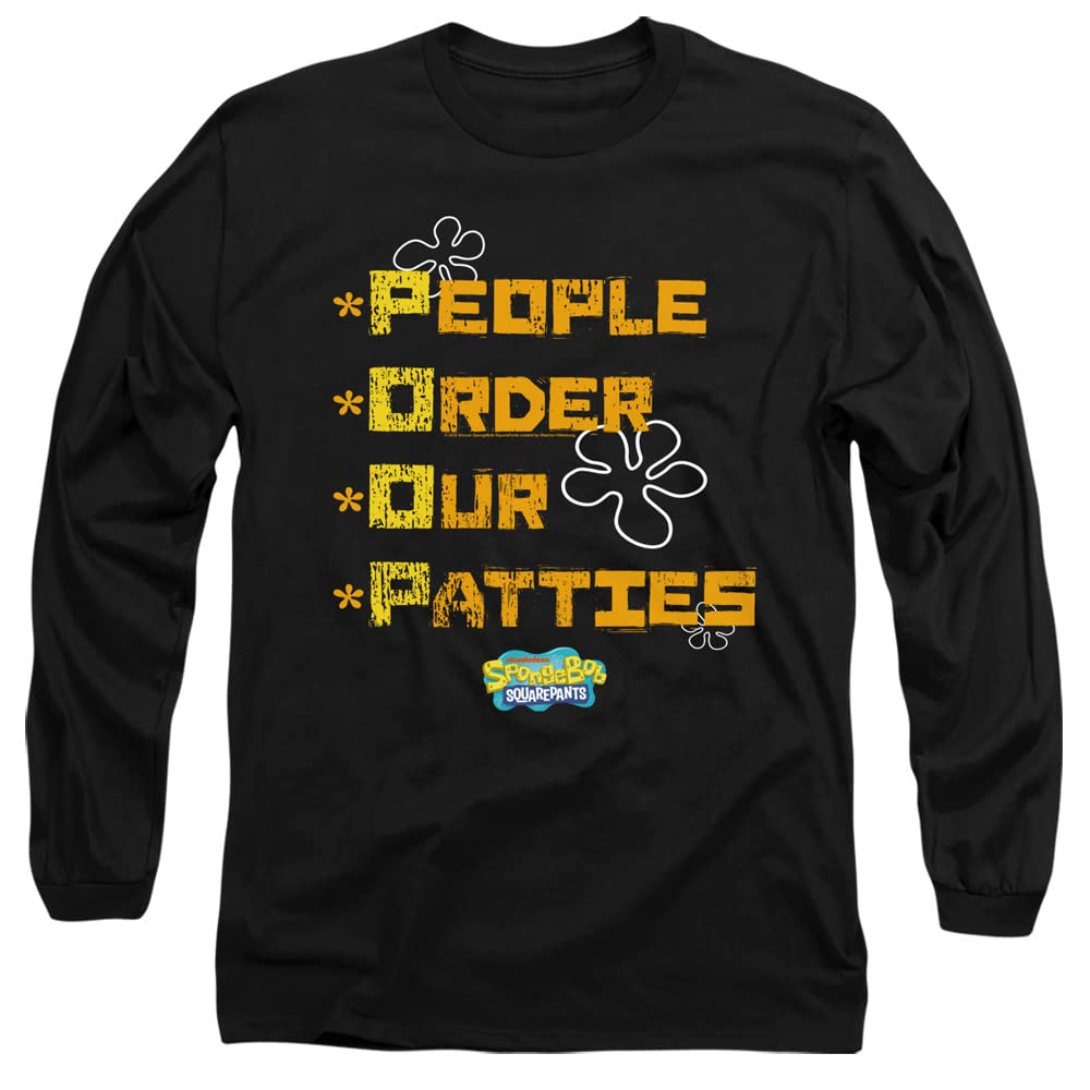 Spongebob People Order Our Patties Unisex Long-Sleeve T-Shirt for Men & Women | Cartoon Graphic Tee for Casual Wear, Cosplay & Spongebob Fan Gifts