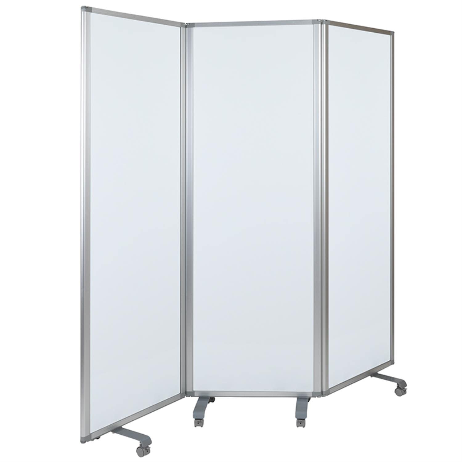 Flash Furniture Raisley 3-Section Mobile Magnetic Whiteboard Partition - 72