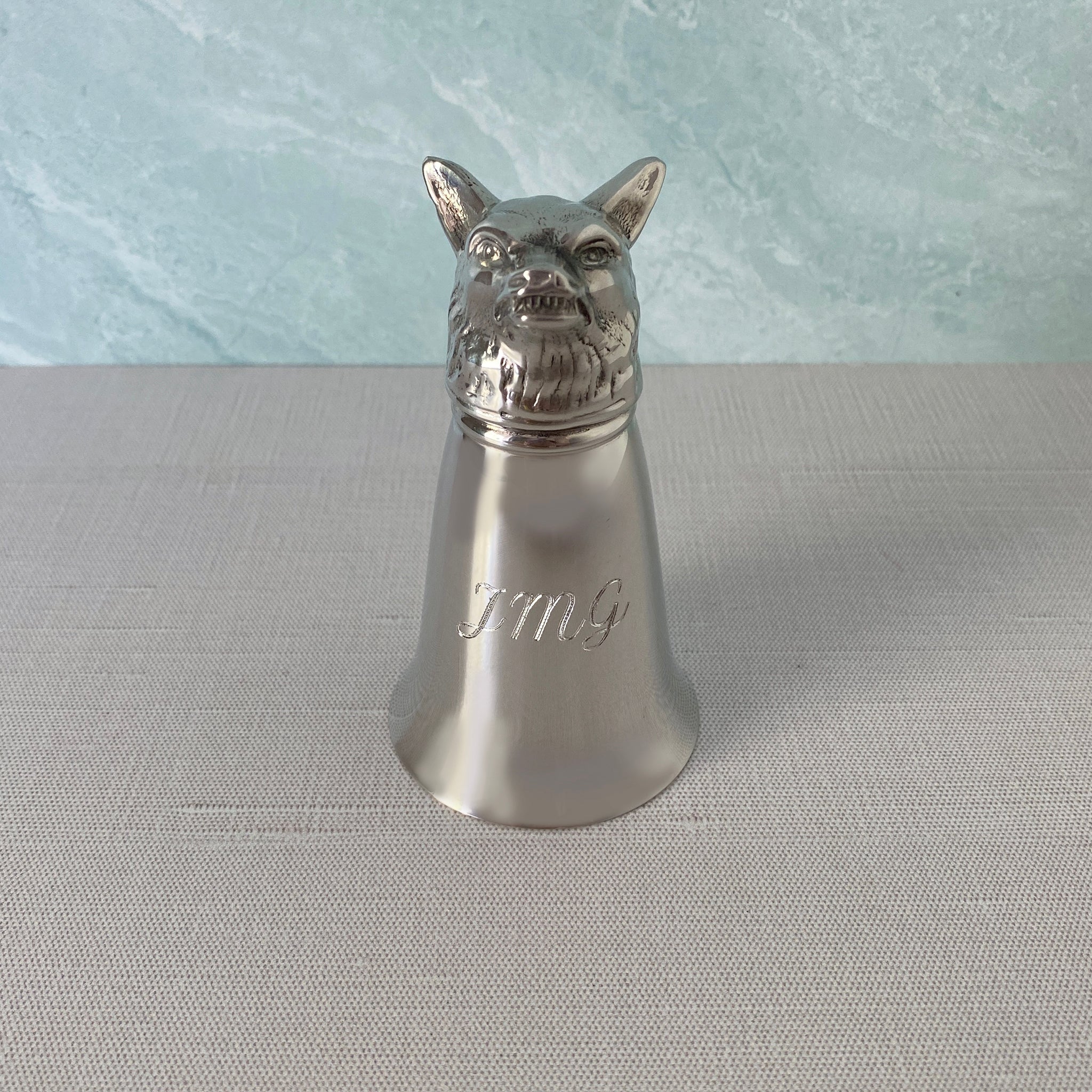 Pewter Fox Stirrup Cup Jigger 2.5oz - Vintage Style Barware for Whiskey, Bourbon & Cocktail Measuring - Perfect for Home Bars, Parties & Gifts