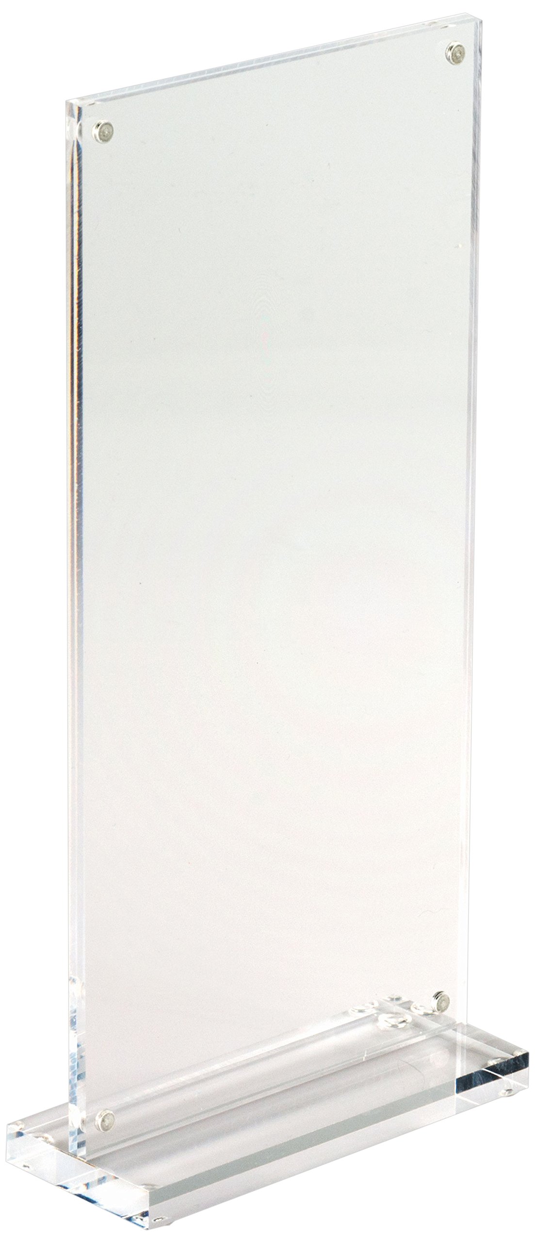 Displays2go Clear Acrylic Tabletop Sign Holders - 4x9 Inches (12 Pack) - Perfect for Restaurants, Retail Displays & Office Signage