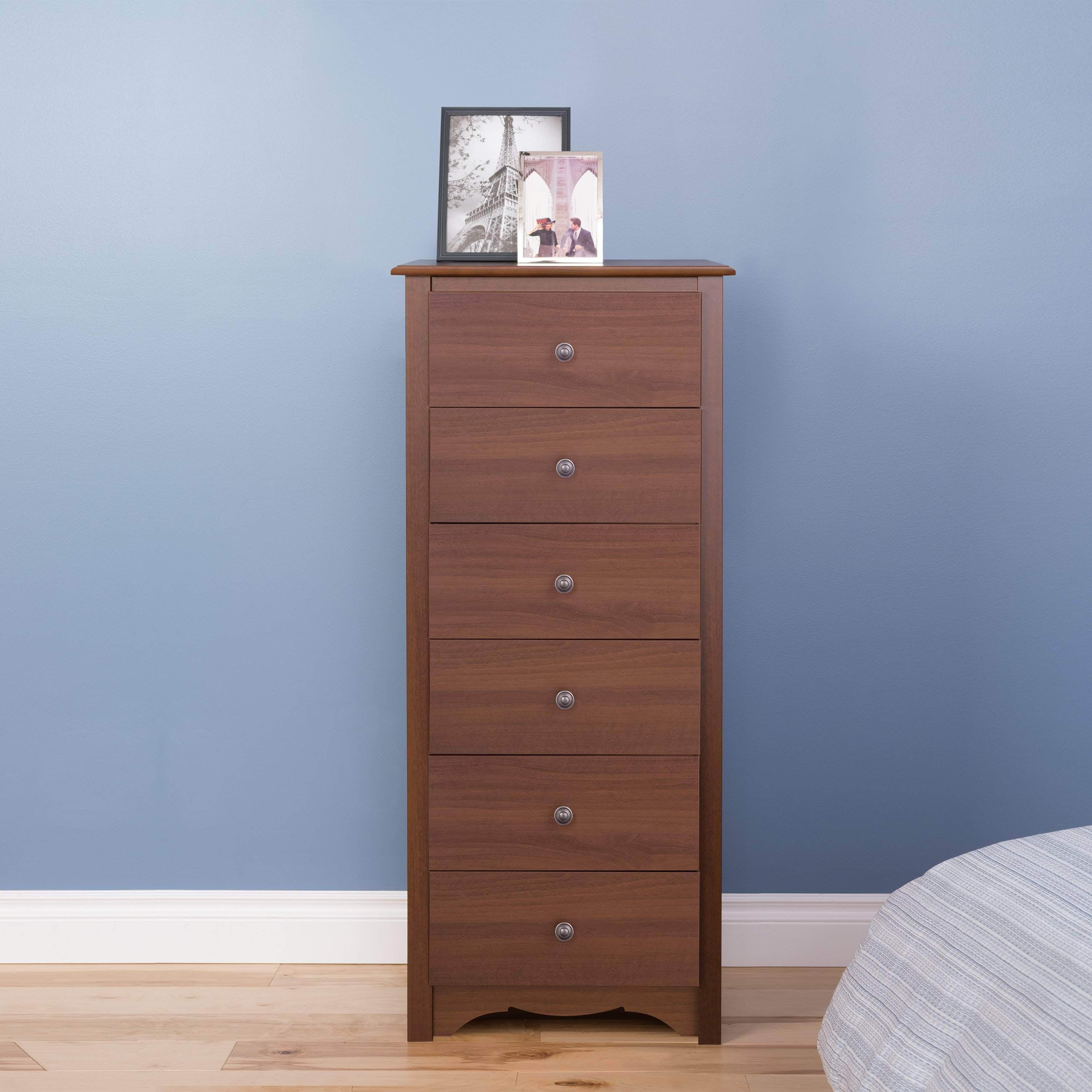 Sonoma Tall 6 Drawer Chest - Solid Wood Dresser with Smooth Gliding Drawers (Available in 4 Colors) - Perfect for Bedroom, Nursery, or Closet Organization