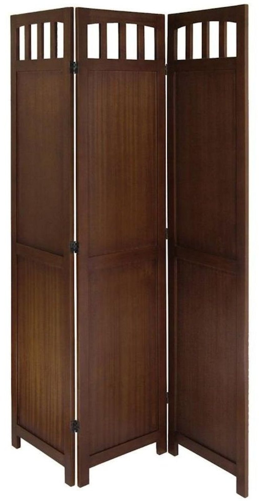 Legacy Decor 3-Panel Solid Wood Room Divider Screen - Handcrafted Walnut Folding Privacy Partition for Bedroom, Living Room & Office Spaces
