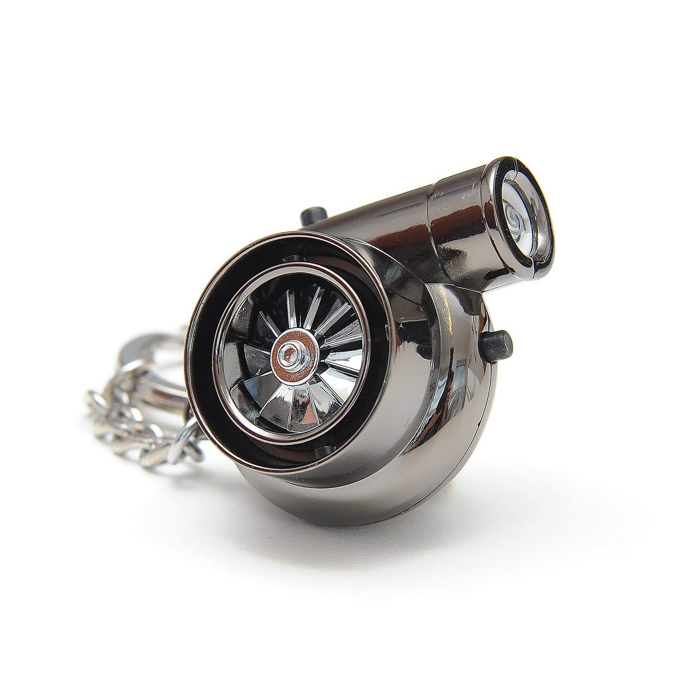 Premium Electric Turbo Lighter Keychain with Realistic Turbo & BOV Sounds - Black | USB Rechargeable Windproof Lighter for Cars, Camping, Gifts & Outdoor Adventures