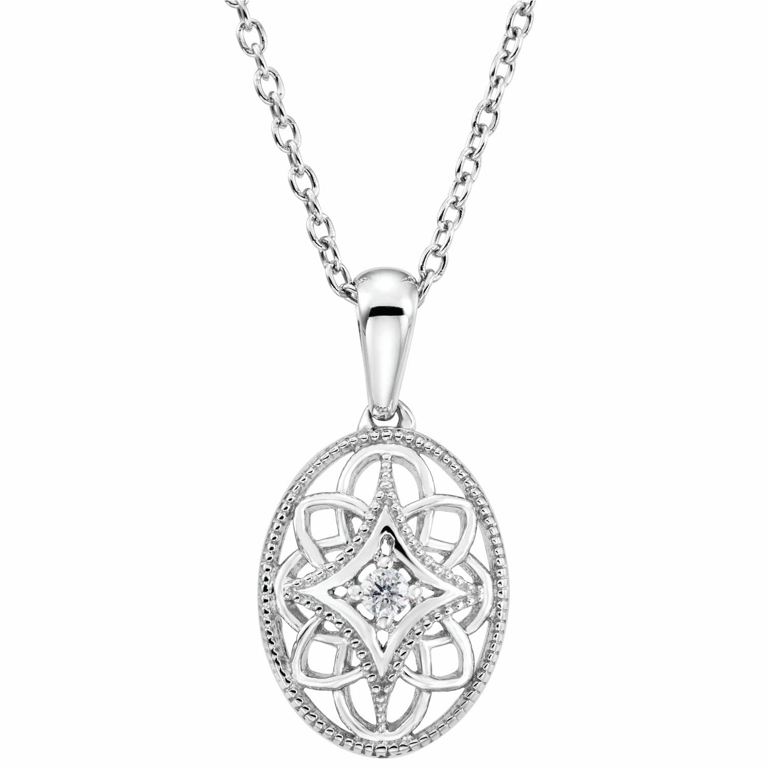 Auriga Fine Jewelry 0.03 CT Diamond Pendant Necklace - 18