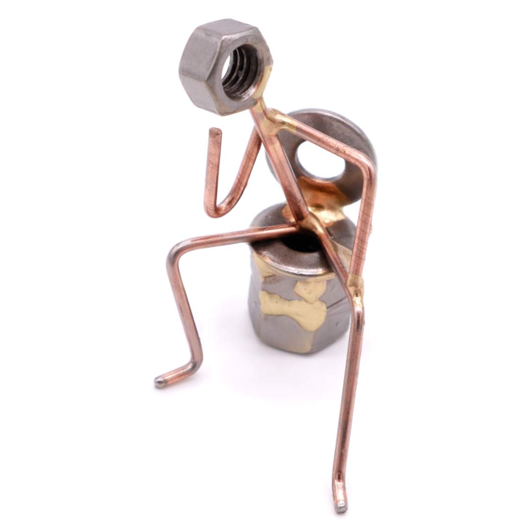 Handmade Metal Art Figurine - Unique Desk Accessory & Office Décor | Perfect Gift for Boss, Plumber or Collectors | Ideal for Home, Office & Bathroom Display