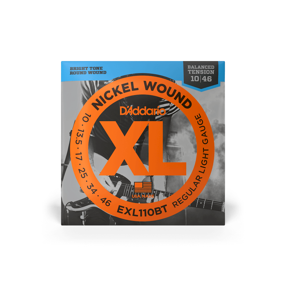 D'Addario EXL110BT Nickel Wound Electric Guitar Strings 10-46 Gauge - Balanced Tension for Smooth Playability | Perfect for Rock, Blues & Studio Recording