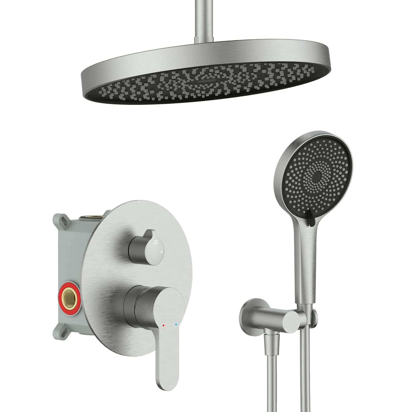 GIVINGTREE Brushed Nickel Ceiling Mounted Shower System - 12