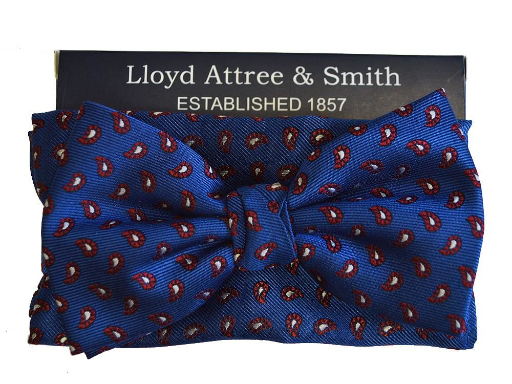 Stylish Poly Blue Bow Tie and Pocket Square Set for Men - Perfect for Weddings, Prom & Formal Events | LA Smith Collection